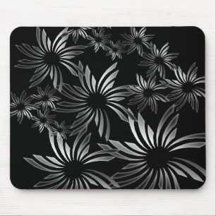 Silberne Blume Mousepad