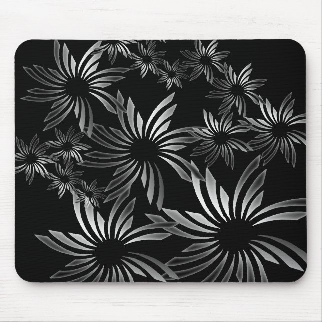 Silberne Blume Mousepad (Vorne)