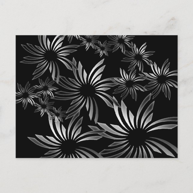 Silberne Blume Postkarte (Vorderseite)