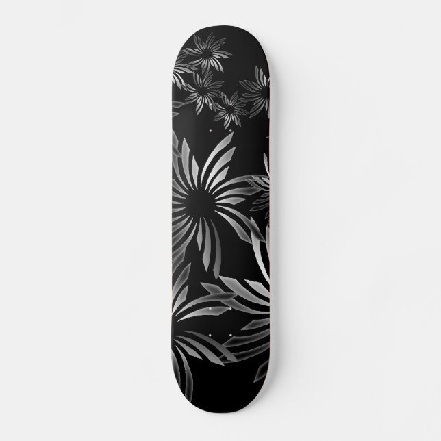 Silberne Blume Skateboard (Vorderseite)