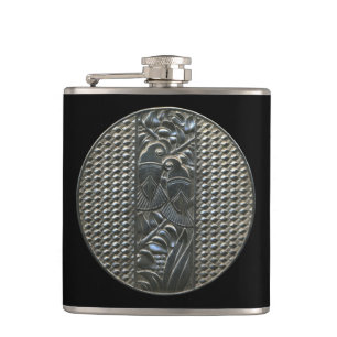 Silberne Dekolovebirds-Flasche Flachmann