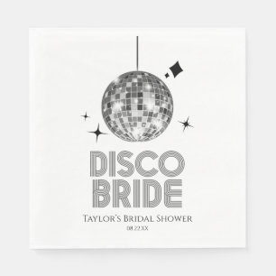 Silberne Disco-Kugel Disco-Braut Junggesellinnenab Serviette