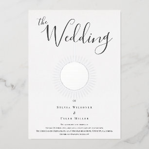 Silberne Disco-Kugel Hochzeit Folien-Einladung Folieneinladung