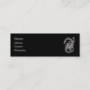 Silberne Drache-Visitenkarten Mini Visitenkarte