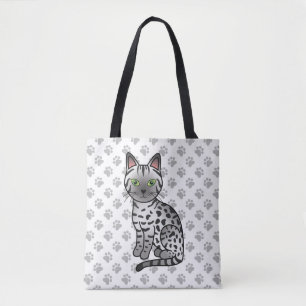 Silberne Egyptian Mau Süße Cartoon-Katze & Pfoten