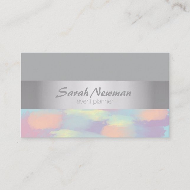 Silberne elegante moderne bunte Süßigkeit des Visitenkarte (Vorderseite)