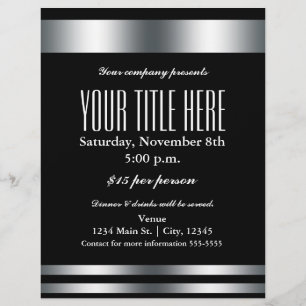 Silberne Eleganz Glamour Event Flyer Poster