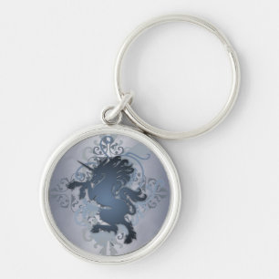 Silberne Fantasiestädtischer Schlüsselanhänger