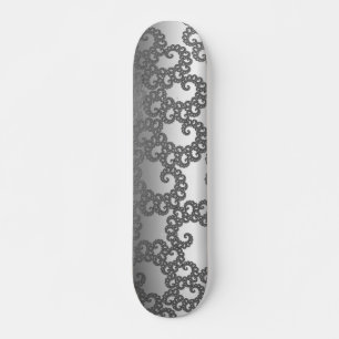 Silberne Fraktal Art Skateboard