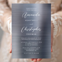 Silberne gebürstete Metall-Schrift Hochzeit