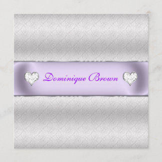 Silberne Gemusterte Prinzessin lädt ein Einladung