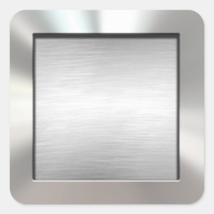 Silberne Gerahmt gebürstete Metall-Aufkleber Quadratischer Aufkleber
