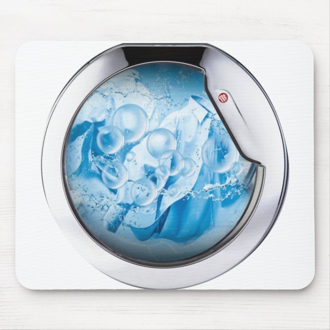 silberne gerahmte Waschmaschine animiert Mousepad (Vorne)