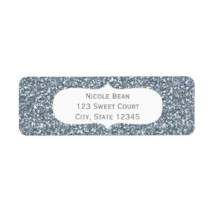 Silberne Glitter-Glamour-Geburtstags-Adressetikett
