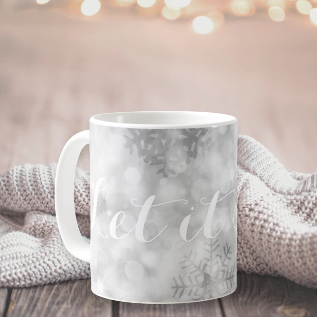 Silberne Glitter-Schneeflocken Festlich Kaffeetasse (Von Creator hochgeladen)