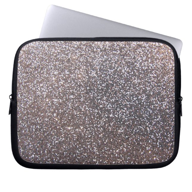 Silberne Glittergraphik des Imitats Laptopschutzhülle (Vorderseite)