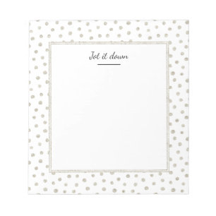 Silberne Glitterpunkte Notizblock