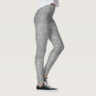Silberne Glitzer-Glitzern Leggings
