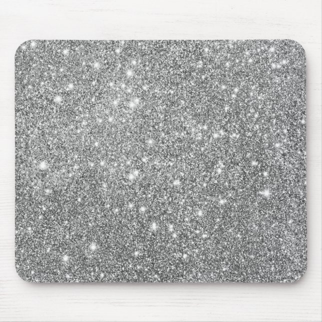 Silberne Glitzer-Glitzern Mousepad (Vorne)