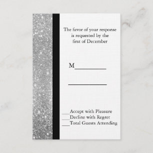Silberne Glitzer-Hochzeit UAWG Karte