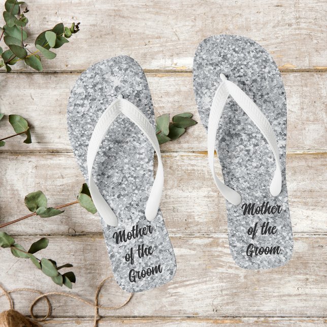 Silberne Glitzer Mutter der Braut Hochzeit Flip Flops (Von Creator hochgeladen)