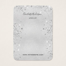 Silberne Glitzer Ohrring Schmuck Foto-Display-Kart