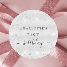 Silberne Glitzer Runder Aufkleber