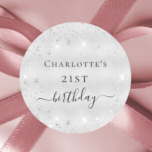 Silberne Glitzer Runder Aufkleber