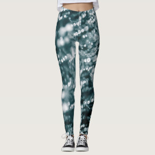 Silberne Glitzern Eisblasen gefroren Leggings