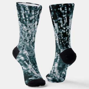 Silberne Glitzern Frozen Eisblasen abstrakt Socken