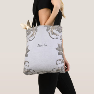 Silberne goldene Blumen-Tasche