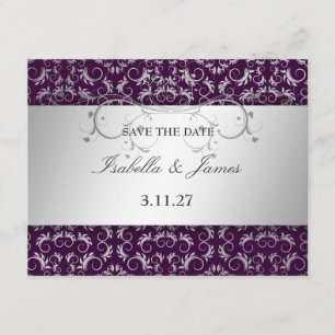 Silberne göttliche Aubergine 311 Save the Date