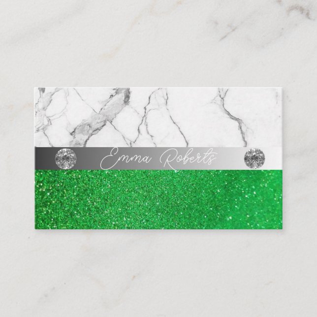Silberne Green Marbour Diamond Coach Business Card Visitenkarte (Vorderseite)