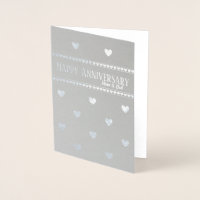 Silberne Herz Hochzeitstag Mama und Papa Karte