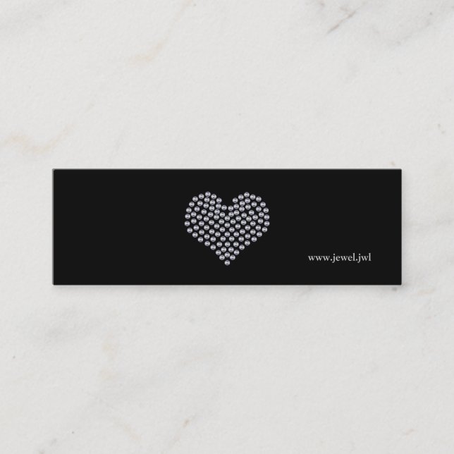 Silberne Herz-Visitenkarte-Schablone Mini Visitenkarte (Vorderseite)