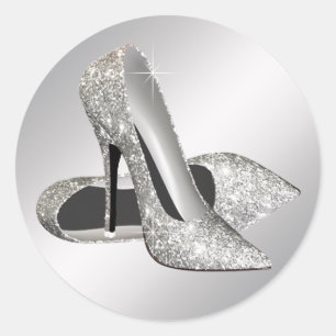 Silberne High Heel Schuh Aufkleber