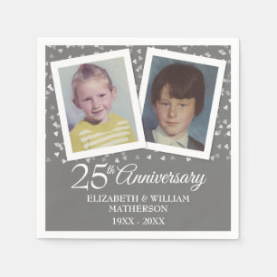 Silberne Hochzeit 25 Jahre Kinderfotos Serviette