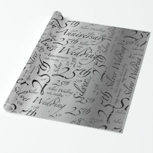 Silberne Hochzeits-25. Jahrestag Geschenkpapier