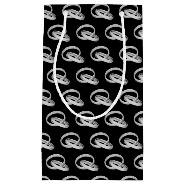 Silberne Hochzeitsbands verbunden Kleine Geschenktüte (Vorderseite)