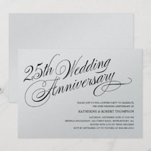 Silberne Hochzeitseinladungen Einladung