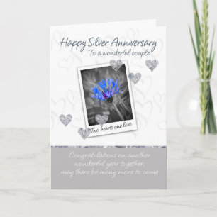Silberne Hochzeitstag-Karte - 25 Jahre Karte