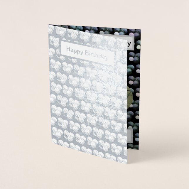 Silberne Hüftklappen, Geburtstagskarte. Folienkart Folienkarte (Vorderseite)