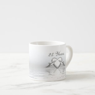 Silberne Jubiläumsdeln und Herz Espressotasse
