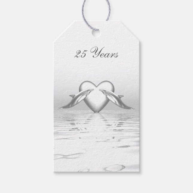 Silberne Jubiläumsdeln und Herz Geschenkanhänger (Vorderseite)