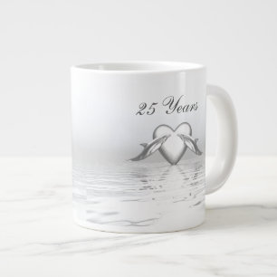 Silberne Jubiläumsdeln und Herz Jumbo-Tasse
