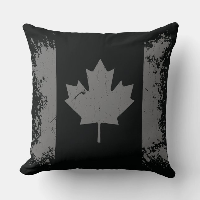 Silberne Kanada-Schmutz-Flagge Kissen (Vorderseite)