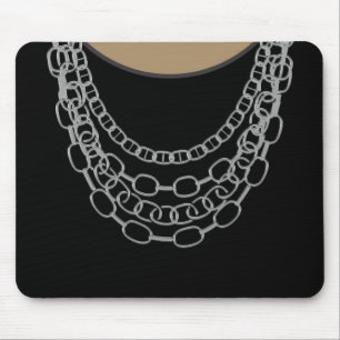 Silberne Ketten Schwarzer Hip-Hop-Tanz Geburtstags Mousepad