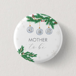 Silberne Kleider Ornamente Mutter Baby Shower Button