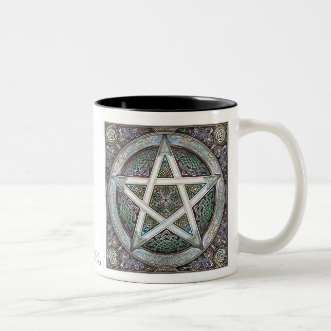 Silberne Knüpfarbeit-Pentagramm-Tasse Zweifarbige Tasse (Rechts)