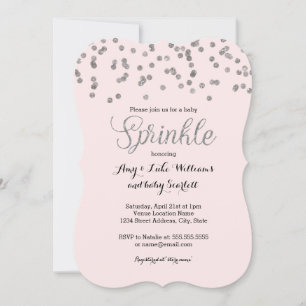 Silberne Konfetti-Baby-Sprinkle-Girl-Einladung Einladung